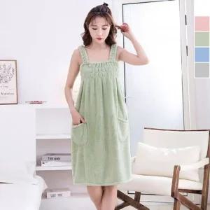 밴딩 스커트 포켓 트렌드 샤워가운 1P 데일리 목욕 비 밴딩포켓샤워가운 치마샤워가운