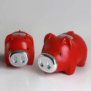 판촉홍보 레트로 레드돼지 잔돈 동전저금통 21cm 24cm 귀여운저금통