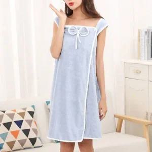 부드러운 리본 스타일 극세사가운 1P 똑딱이 고품질 샤워가운 극세사가운 샤워타올