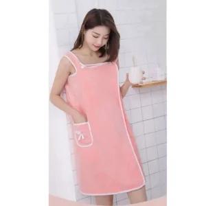 극세사 원피스 스타일 포켓 샤워가운 1P 고품질 타올 원피스샤워가운 스커트샤워가운