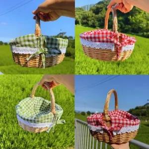 라탄 바구니 가로25 폭18 나들이 소풍 인테리어 학교 유치원 어린이집 선물 화이트데이
