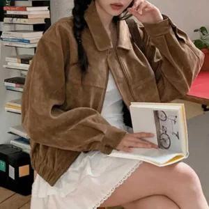 [라일리여성의류] Rly 가을 점퍼 세무 스웨이드 자켓 여자 간절기 아우