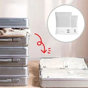 휴대용 압축팩 여행 캠핑 압축 파우치 중형 출장 압축백 옷정리 청소기없이 공간절약 최소