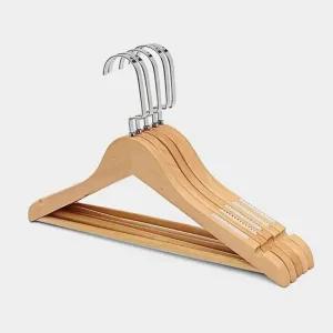 여성용 고급원목옷걸이 5p세트 우드 고급원목옷걸이 옷가게옷걸이 나무옷걸이 코트 우드
