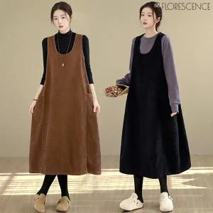 [플로레센스]코듀로이루즈핏포켓원피스2종