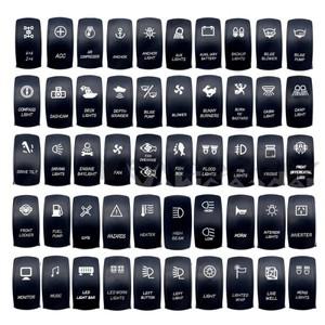 범용 12V 24V 해양 보트 로커 스위치 토글 5Pin SPST/7Pin DPDT ON-Off 자동차 트럭 용 파란색 LED 조명