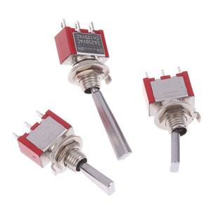 토글 스위치 3Pin 3/2 자동 잠금/자동 재설정 ON OFF DPDT SPST 5A 125VAC 2A 래칭 플랫 핸들