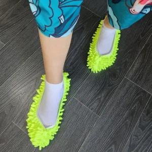 층간소음 바닥청소 걸레 신발 극세사 슬리퍼 1쌍 거실 머리카락 개털 고양이털 먼지 흡착