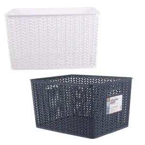 PP 직시각 오픈형 헤링본 바구니-7호 색상랜덤 PP바구니 다용도바스켓 다용도바구니