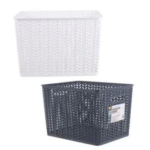 PP 직시각 오픈형 헤링본 바구니-6호 색상랜덤 PP바구니 다용도바스켓 다용도바구니