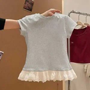 [하프클럽/]러블리한 레이스소재 시즌 스탠다드 원형넥 탑베스트