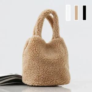 [룽스]심플한 뽀글이 미니손가방 털 토트백 가방