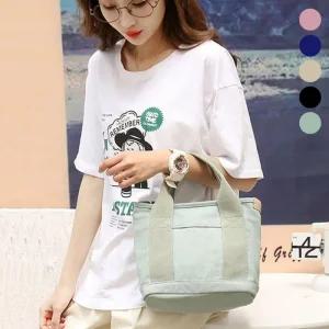 [룽스]캔버스 심플 보조가방 미니 토트백