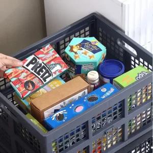 소품바구니 접이식 트레이 간편바스켓 폴딩 그레이M 욕실바구니 피크닉바구니 스텐바스켓