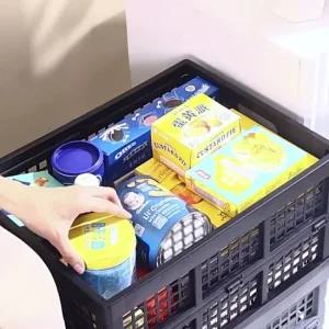 소품바구니 간편바스켓 트레이 블랙L 접이식 폴딩 욕실바구니 피크닉바구니 스텐바스켓