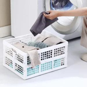 간편바스켓 트레이 폴딩 소품바구니 화이트M 접이식 욕실바구니 피크닉바구니 스텐바스켓