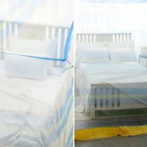 총총방충망 사각 강철추 블루 모기장 싱글 더블침대 사각모기장 전통모기장 방모기장