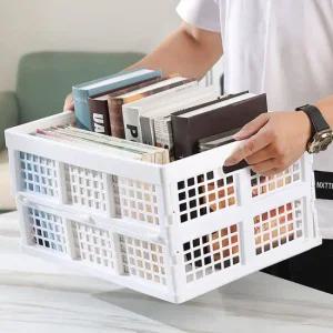 간편바스켓 폴딩 트레이 소품바구니 접이식 화이트S 욕실바구니 피크닉바구니 스텐바스켓