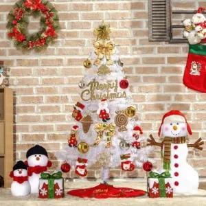 ( )크리스마스 120cm 산타선물 화이트트리 풀세트 A전구 장식품