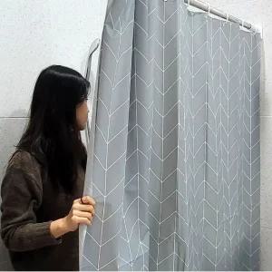 그레이 150x180 방수 헤링본 샤워커튼 비닐 샤워커튼 JUNA 방수 비닐 그레이 LUCK 욕실샤워커튼