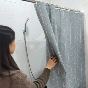 그레이 방수 샤워커튼 120x180 샤워커튼 비닐 헤링본 LUCK 방수 비닐 그레이 JUNA