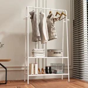 투데이룸 2단 선반 행거 80x150cm) 화이트 스탠드행거 스탠드행거 스탠드옷걸이 스탠딩행거