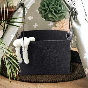 상자 소품정리 손잡이 다크그레이L 폴딩 예쁜바구니 바스켓