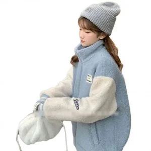 [하프클럽/]핫아이템 레이디스 스타일이지웨어 데일리룩 보아 점퍼 블루종