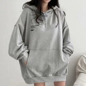 [하프클럽/]20대 30 레이디 심플룩 외출복 텍스트 후드티 반팔티후드탑 가을