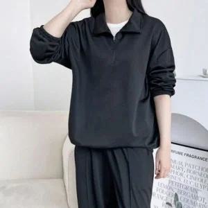 [하프클럽/]루즈핏 걸스 하프집업 스 셔츠데일리 봄철 F/W 우먼 긴소매 티