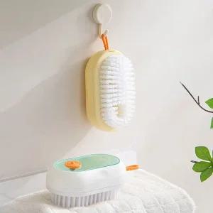 바닥 청소솔 운동화솔 세제투입 펌픔 2p세트 브이커팅청소 화장실 베란다 바닥 창틀청소솔