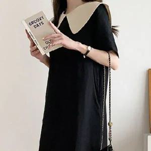 [하프클럽/]컬러믹스 스탠다드 와이드카라러블리 다크 드레스 세미정장