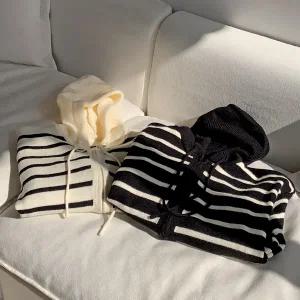 핫핑 [투웨이/아방핏] 라이카 단가라 투웨이 후드 니트집업