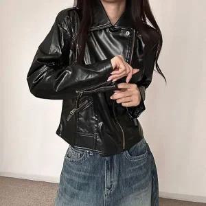 [하프클럽/]일상용 스타일 이지웨어 라이더자켓 환절기인조가죽 상의자켓 R