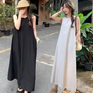 [하프클럽/]걸스 S/S 청량한 클래식 패브릭 뒷트임 플레어라인 탱크탑 미니