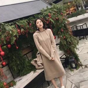 [하프클럽/]3색 울탑 후디 롱라인 롱드레스 캐주얼원피스롱드레스 베이직원