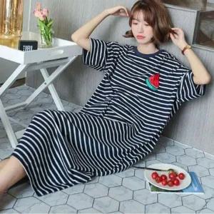 [하프클럽/]체크패턴 롱기장 스탠다드 하프티 롱드레스 슬립웨어컴포트 박