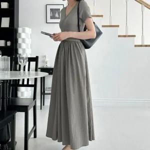 [하프클럽/]걸스 브이 목선 컷 나일론 데일리 트렌드 숏티 미니드레스 여성