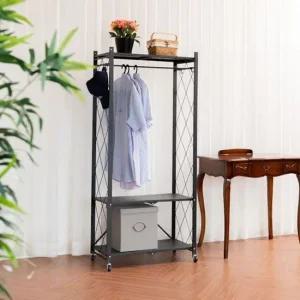 견고한 접이식 철제 행거 3단 700 옷걸이 수납장 철제선반 앵글선반 접이식선반