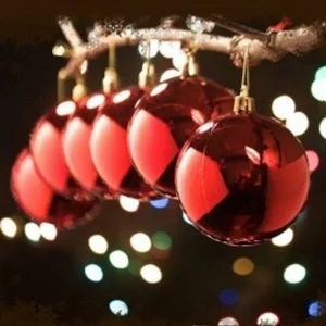 ( )레드유광볼6p세트8cm트리장식볼