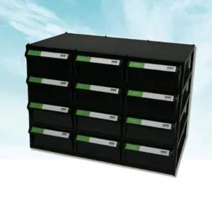 3X4칸 손잡이네임텍 적재활용가능 소품수납함 수납함 수납박스 부품박스 부품함