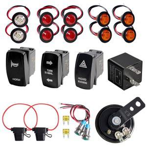 락탑 유니버설 ATV UTV SXS 턴 시그널 키트 스트리트 리걸 로커 스위치 포함 라이트 혼 해저드 플래셔 릴레이 퓨즈 라인 조명