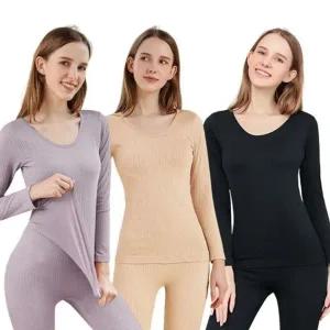 겨울 여성 5종 골지내의세트 간절기 한겨울 내복 상하의세트 슬림핏 골지내복 발열내의 히트텍 골지내