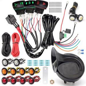 에르촌 프리와이어드 ATV UTV 턴 시그널 혼 키트 유니버설 스트리트 리걸 경고 라이트 로커 스위치 1혼 리버스 플래셔 릴레이 퓨즈 ROV 골프 SXS용 블링커