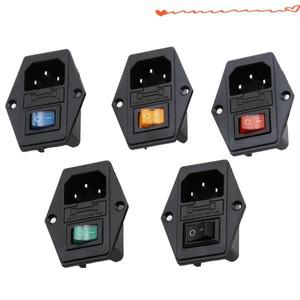 1set 10A 250V 입구 모듈  로커 스위치 수 전원 소켓 3 핀 IEC320 C14 + 퓨즈 New