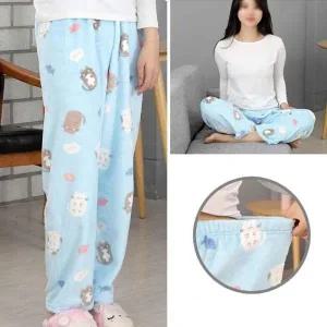 ( )블루캣 수면바지 여성용 극세사 잠옷 겨울 샘스 블루캣 여성용 겨울 원피스 잠옷 캐릭터 수면 극세사
