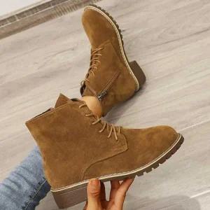 여성 겨울 스웨이드 발 편한 슈즈 플랫 워커 구두 가죽워커 발편한워커 여성 겨울워커 워커부츠