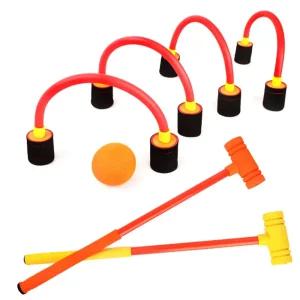 공을 쳐서 게이트를 통과하고 핀을 맞추는 폼게이트볼/어린이/장난감/접이식/보드/농구/골대/완구/체육