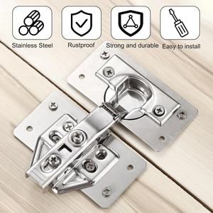 1-8 쌍 힌지 수리 키트 나사 장착이있는 스테인레스 스틸 플레이트 고정 하드웨어 찬장 도어 마운트 교체