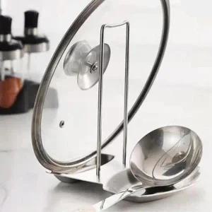 [마이모노샵] 주방 수납 정리 냄비두껑 국자 보관 받침 스텐 정리대